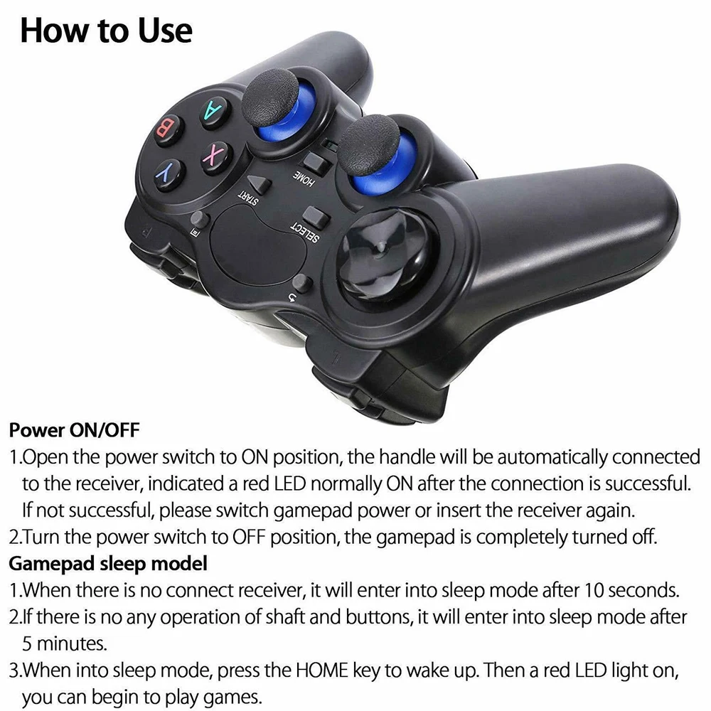 Game Consonle Handle 2.4G Wireless Gaming Joystick Joypad With OTG Converter Gamepad Supports Android Smart TV Network Set-Top