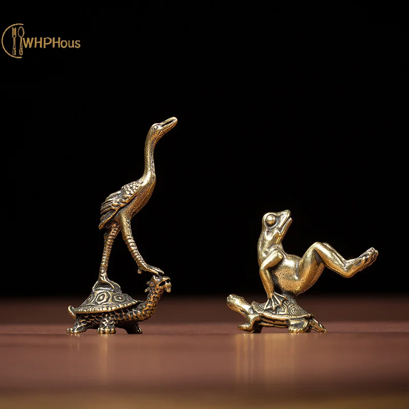 

Медная черепаха маленькие украшения Ретро латунные статуэтки животных брелоки Подвески античный домашний декор 1 шт.