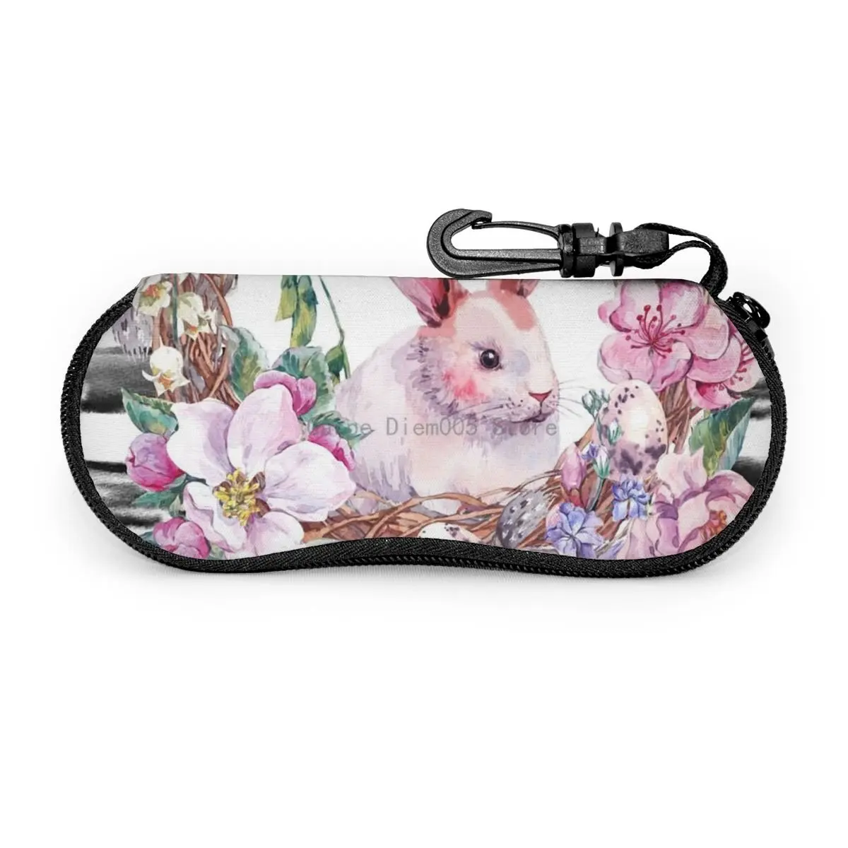 

Pink Rabbit Sunglasses Soft Case For Women Men Large Zipper Eyeglass Hook Case