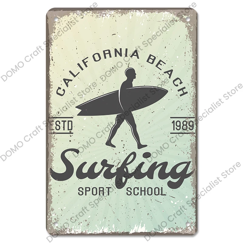 Targa in metallo con scritta Surf Beach for Such A Time, per casa, bar, pub, cucina, decorazione artistica da parete, stile vintage