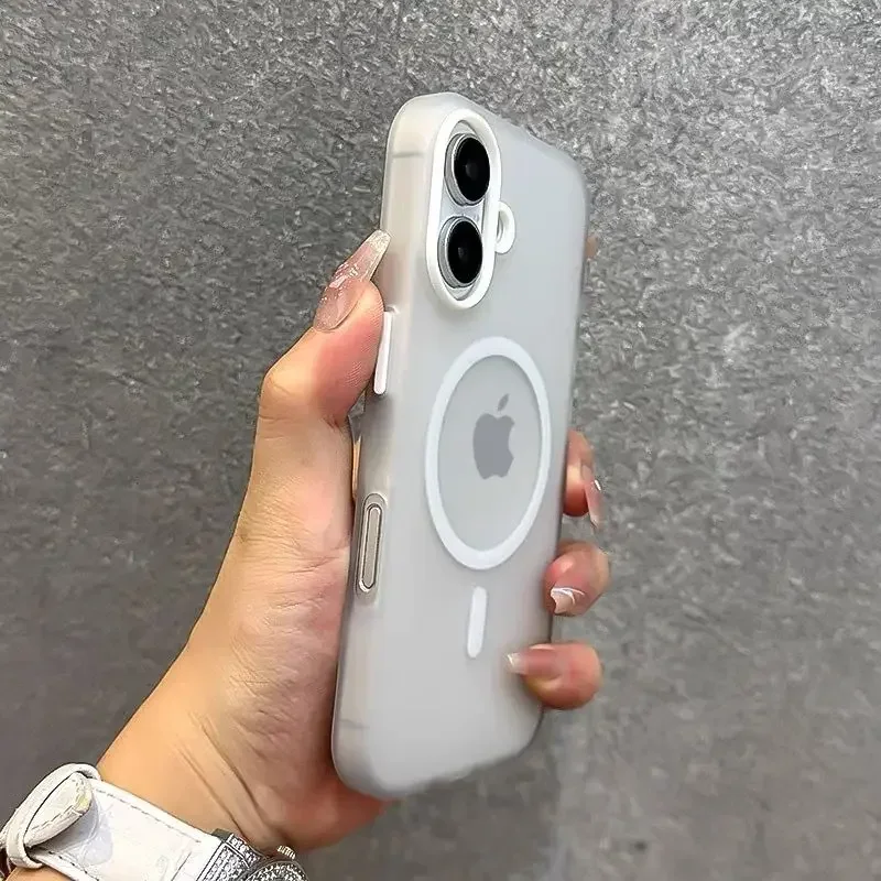 Matte Candy Magnetic Wireless Charging Transparent Shockproof Case - Magsafe Compatible