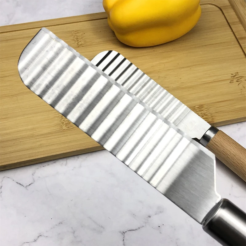 Stainless Steel Potato Wave Slicer Knife Household Vegetable Cutter Potato Cutting French Fries Cutter Kitchen Gadgets Tool