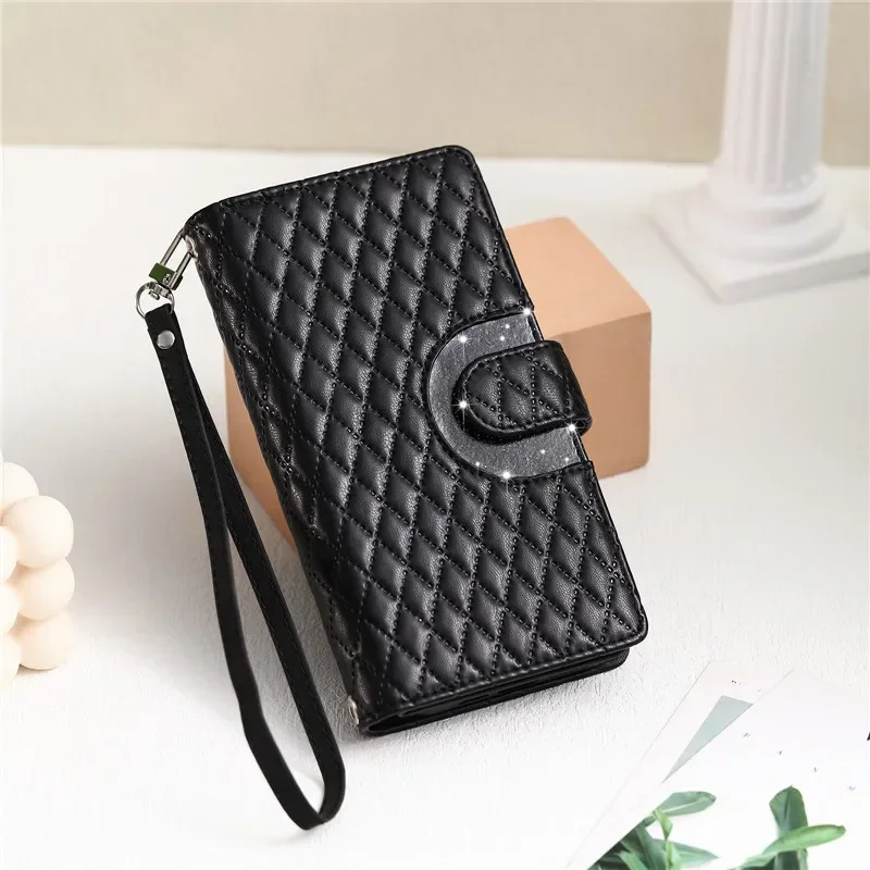 Premium PU Leather Wallet Phone Case - Solid Color Design