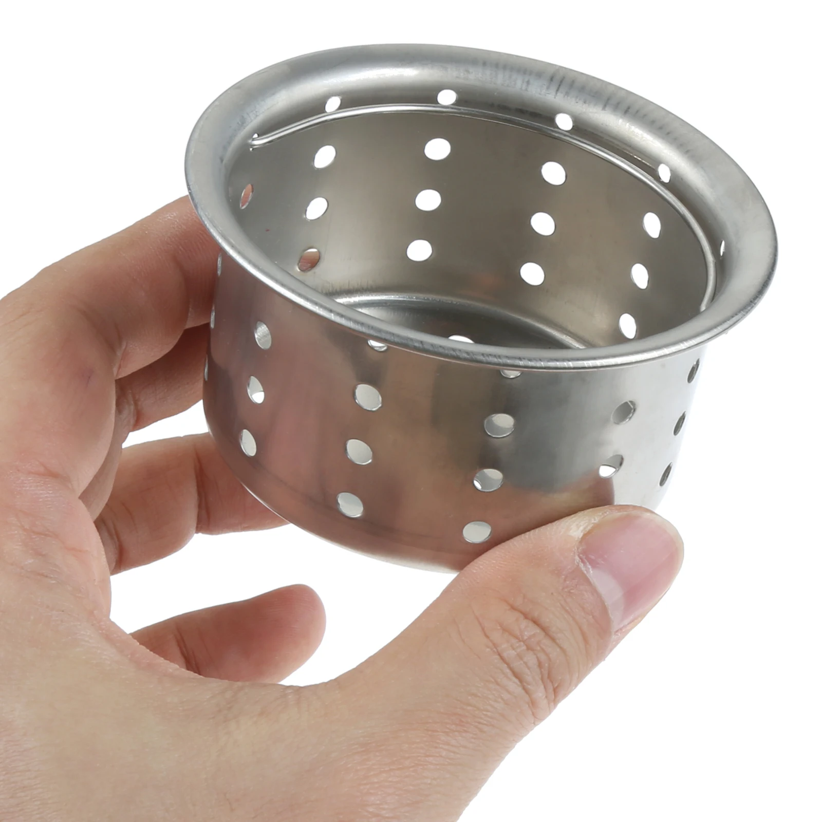 Description Picture 6 of item1pc Kitchen Sink Strainer Sewer Filter Basket Bathroom Shower Hair Food Waste Cleaning Accessories Stainless Steel