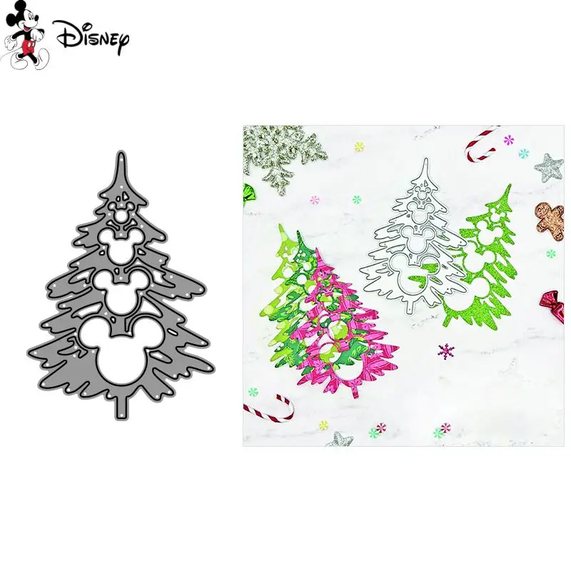 

Disney Stacked Mouse Tree Cutting Dies Christmas Metal Diecut For DIY Scrapbook Paper Card Making Craft DieCut New Arrival 2022