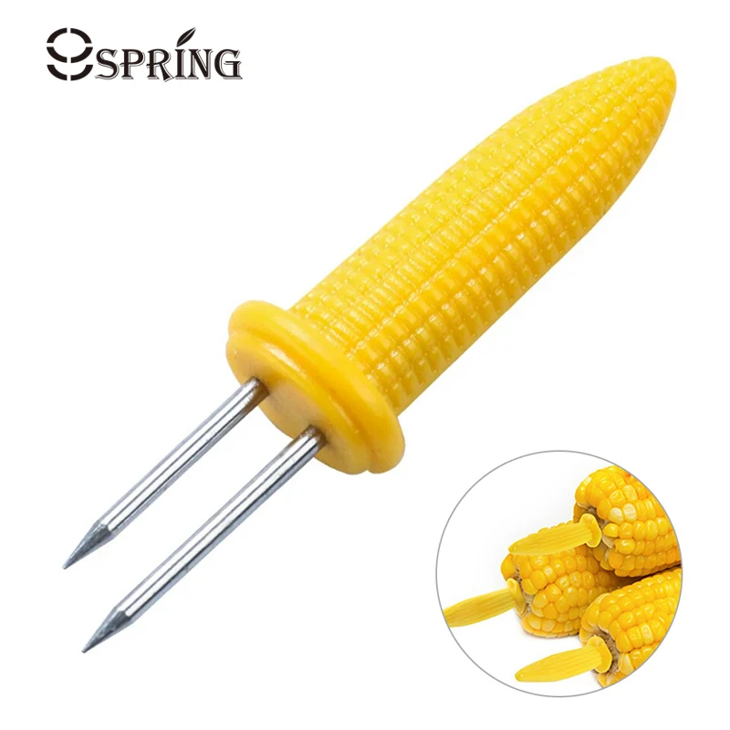 10pcs Corn Holders Stainless Steel Bbq Corn Forks Mini Corn Cob Holders