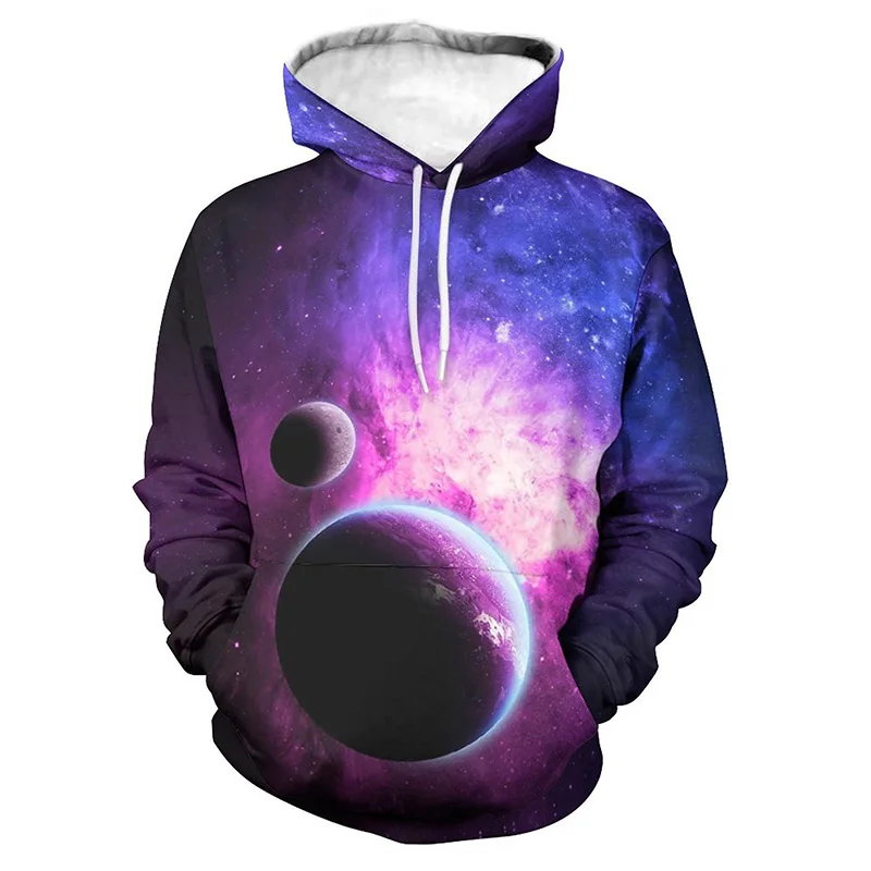 thumbnail image 1 of Sudadera con capucha para hombre, diseño de universo espacial, cielo estrellado, galaxia, vía láctea, moda urbana, sudaderas con capucha de gran tamaño para hombre, 1 of 5