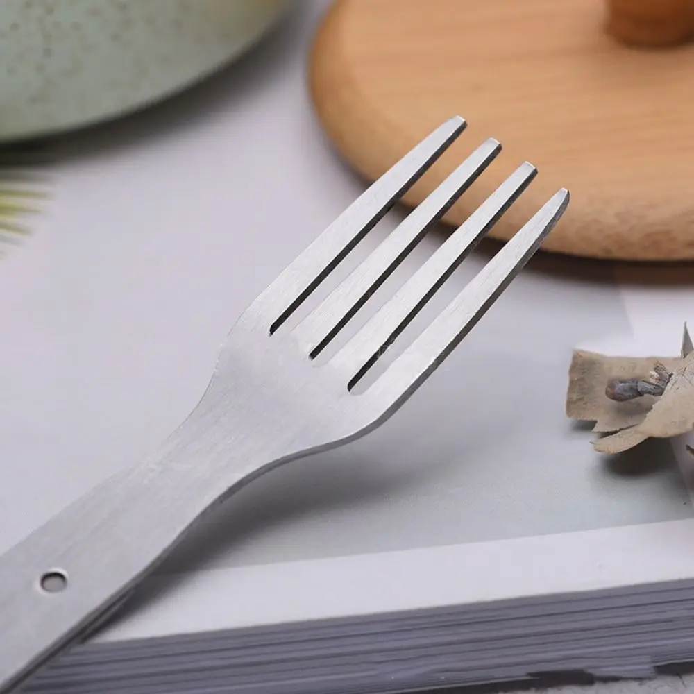 Description Picture 4 of itemCutlery 304 Stainless Steel 2-in-1 Foldable Fork Space-saving Portable Camping Spoon Silver Spoon & Fork Traveling