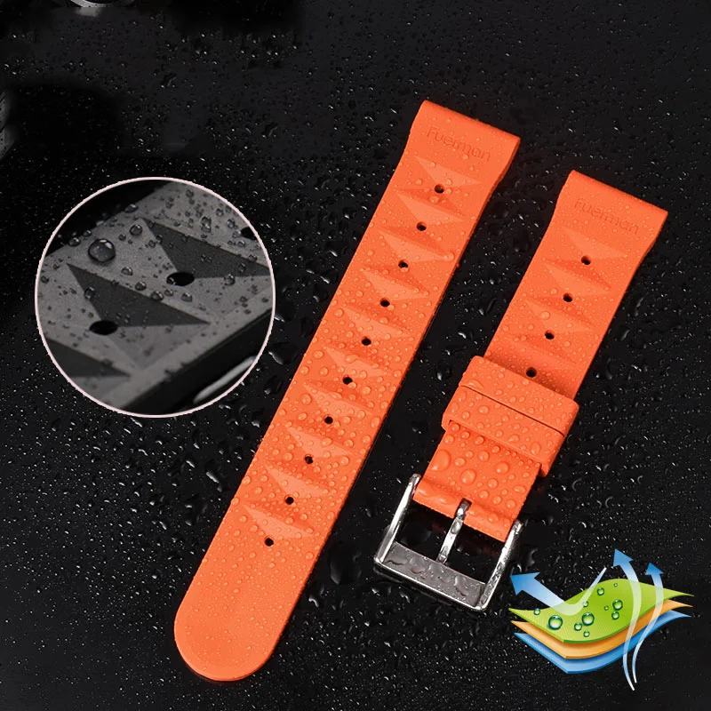 Cinturino Orologio In Gomma Silicone 20mm 22mm – Universale Per Seiko, Citizen, IWC – Stile Waffle, Sportivo, Nero
