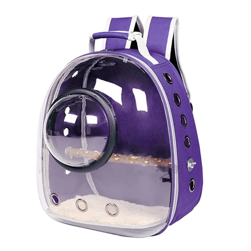 Parrot Carrier Backpack Travel Transparent Space Cage For Birds