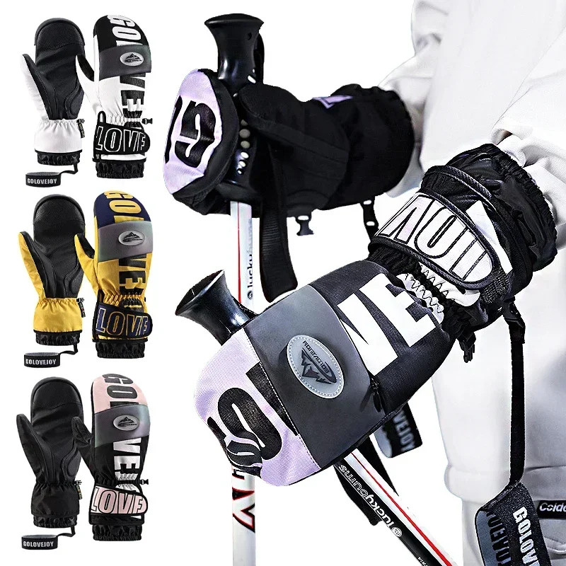 Ski Gloves Ski Snowboard Accessories 3M Thinsulate Ski Gloves Women Men Windproof Breathable Waterproof Thermal Winter Warm Snow Skate Mittens Snowboard Accessories