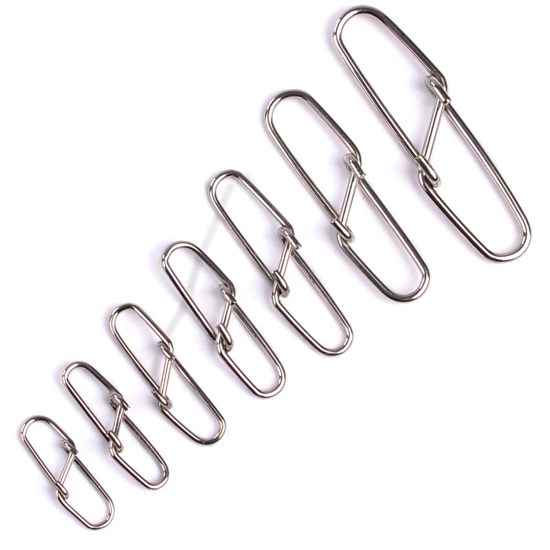 

100pcs Fishing Accessories Eight-ring Connector Stainless Steel Snap Fishhook Swivels Tackle for Hooks Fishing 0/1/2/3/4/5/6#