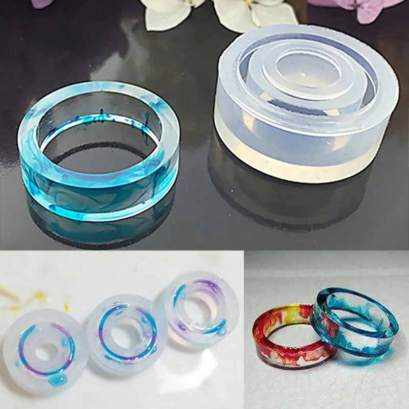Transparent Epoxy Resin DIY Making Ring Handmade Silicone Mold Jewellery Making Supplies Findings Craft Tools Craft Tools New 10pcs jewerly epoxy bracelet ring mold hand resin craft ink style film fillings