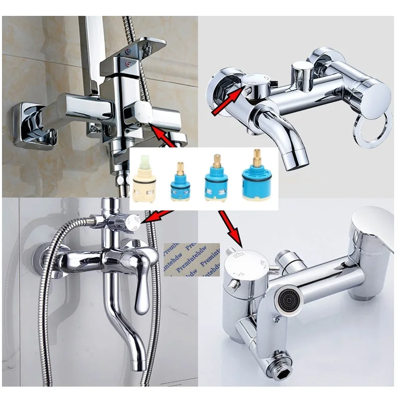 Shower Faucet 2 3 4 Ways Diverter Valve Cartridge Replacement Part Square Plastic Round Brass Shaft diverter valve,faucet cartridge