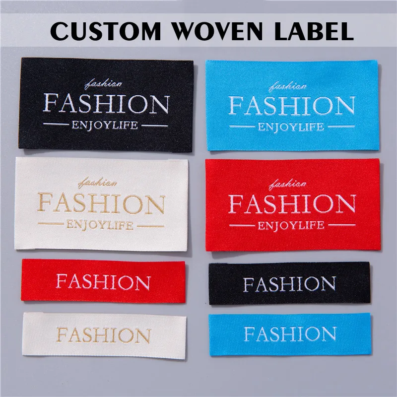 

Custom Clothing Woven Label, Private Logo, Brand Name, Neck Label, Main Label, High Density Garment Accessories, 23091901