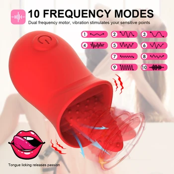 Rose Sex Toys Vibrator for Women Clitoris Stimulation Tongue Licking Vibrator Vagina Oral Intimate Goods Sex Toys for Adults 18 2