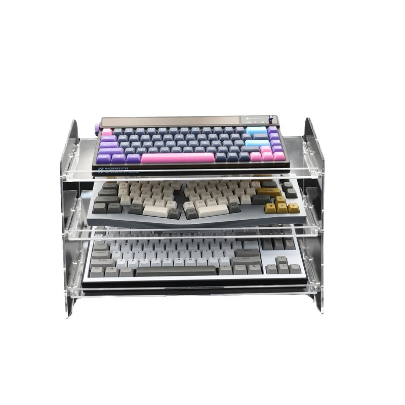 Transparent Acrylic Keyboard Display Stand Keyboard Mouse Desktop Organizer Acrylic layer Rack keyboard tray Desktop Organizer 6