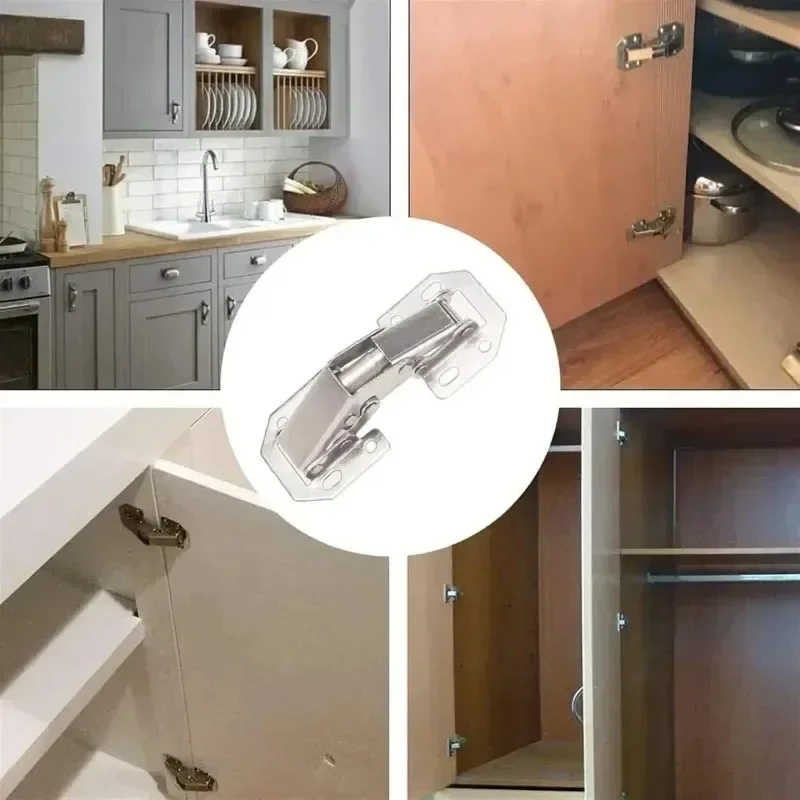 Stainless steel cabinet hinges 90 degree no-drilling hole cupboard door hinge for home kitchen furniture hardware 10/2PCS stainless steel door hinges furniture hinge cabinet door hinges cabinet hinges