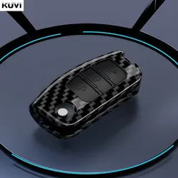 Premium ABS Carbon Fiber Car Key Case Cover with Keychain (Carbon)
