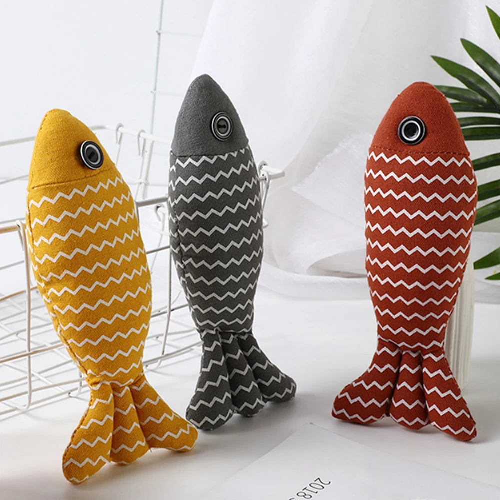 Artificial Plush Fish Toy Interactive Training Simulation Fish Playing Toy Cute Funny Sleeping Cushion Realistic Pet Supplies