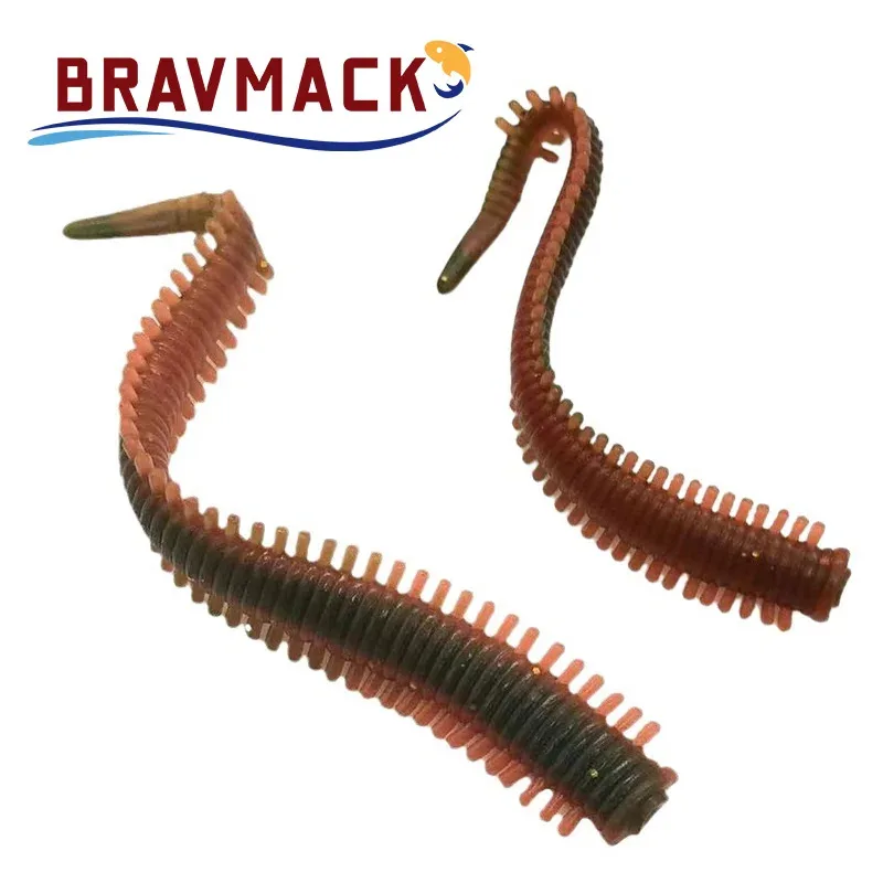 BRAVMACK-Bionic Sea Sandworms Soft Bait Angelköder, Kunstköder, Road Runner, 10 Stück pro Packung