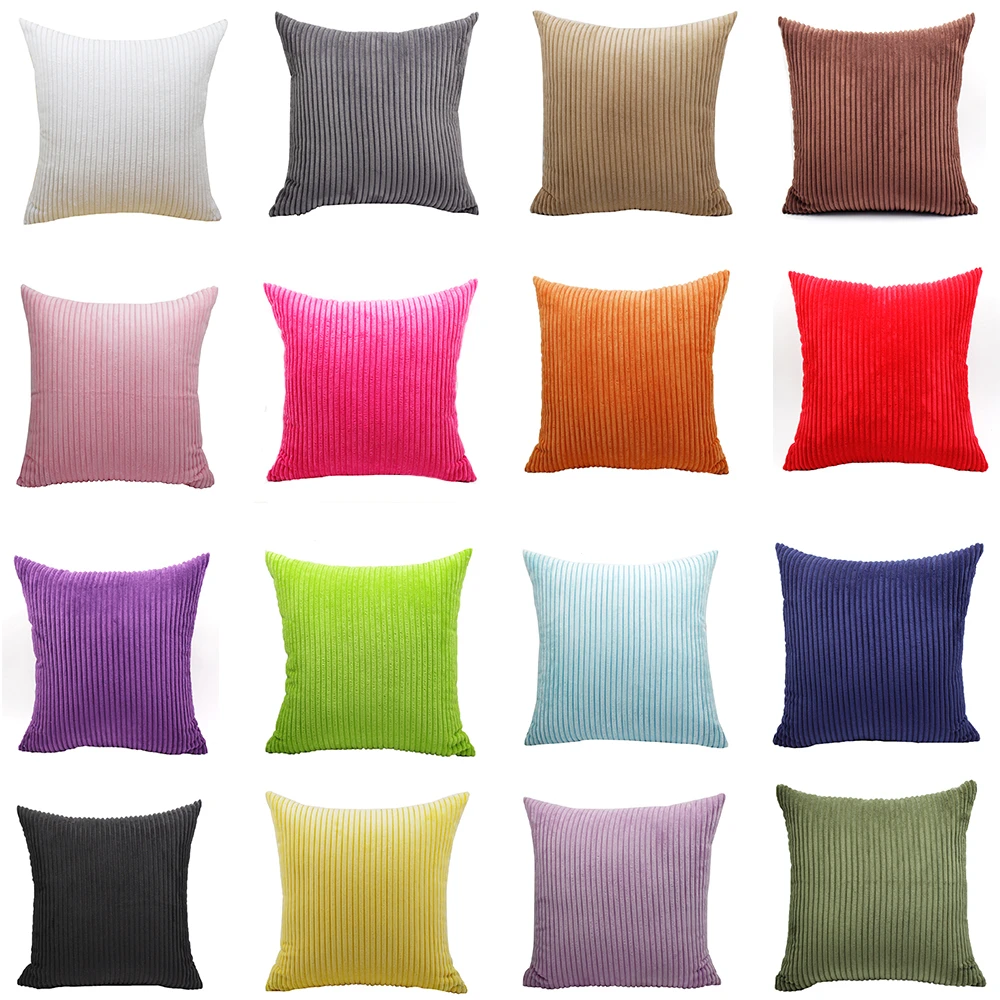 Plain Solid Throw Home Decor Pillow Case Bed Sofa Waist Cushion Cover Multicolor 