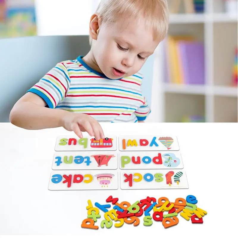 

Spelling Blocks Spell Learning Toy 54PCS Educational Spelling Game With Storage Bag Alphabet Sight Words Developmental Preschool