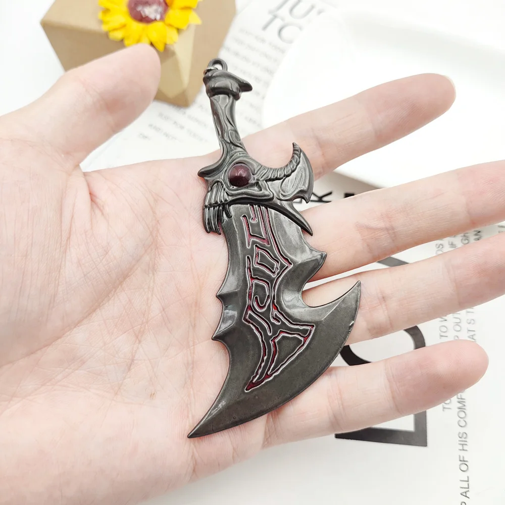 Fashion God of War Kratos Sword Blade of Olympus Keychain Toy Dolls Weapon  Keychain Kratos Blades