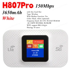 Compact 4G LTE Wireless Hotspot Router with 150Mbps Speed and 3650mAh Battery - White 4G LTE Router