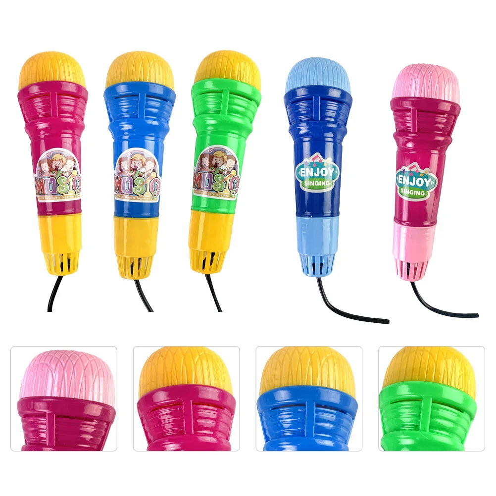 Microphone Pretend Play Prop Fake Microphone Kids Enlightening Educational Toys Simulated Echo Microphones(Random Color)