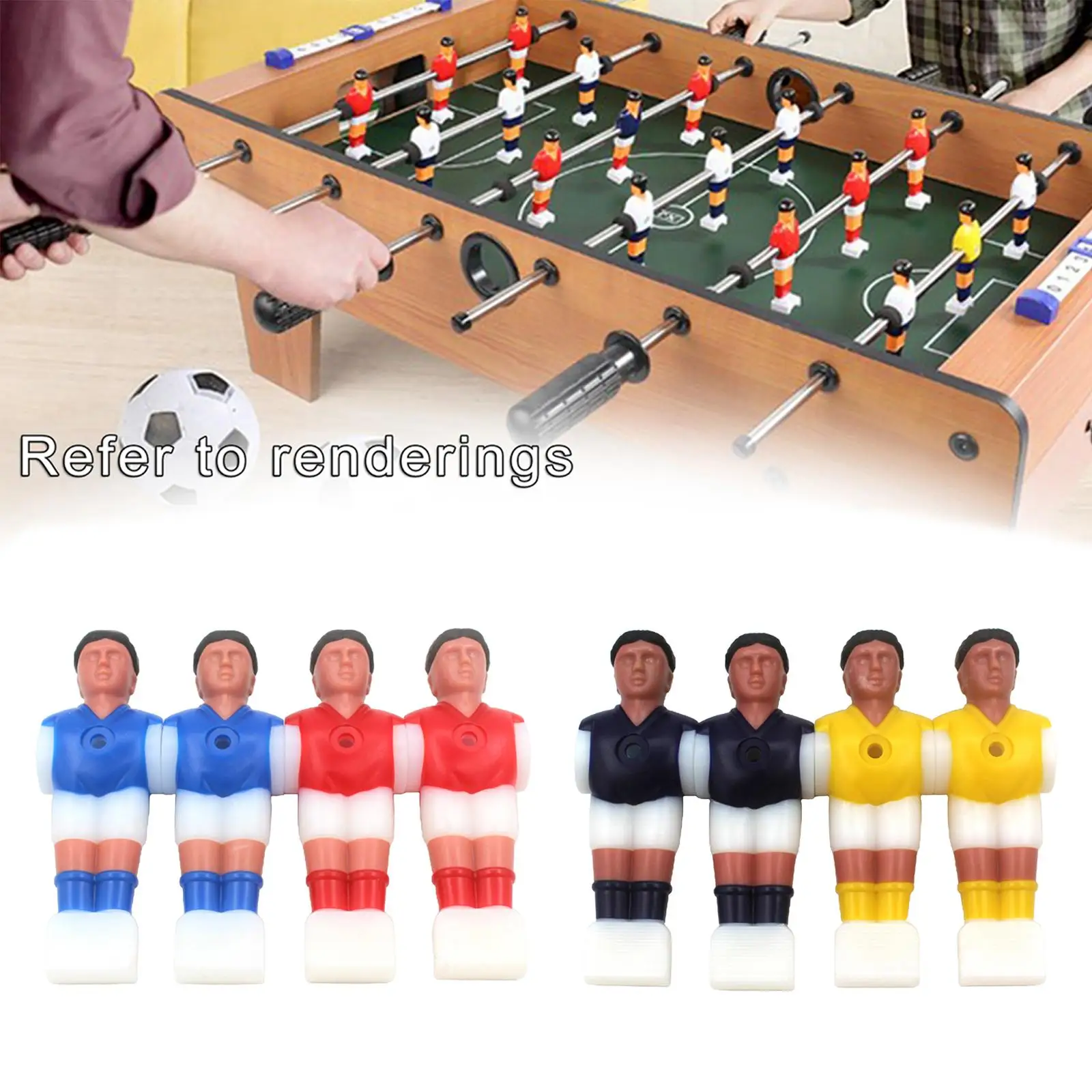 Mini Resin Foosball Men Table Top Guys Man Player Football Players Model with Ball Entertainment Accessory Game Indoor Sport