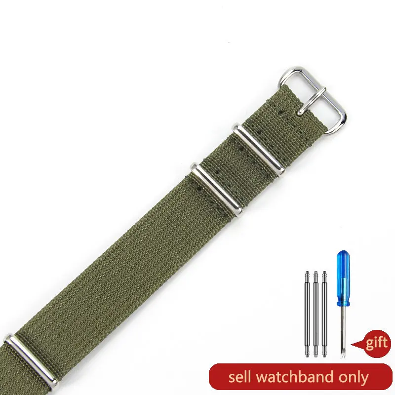 Durable Waterproof Breathable Nylon Canvas Woven Watchbands - 18, 20, 22mm Sizes