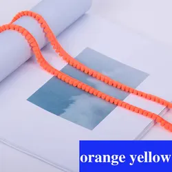Mini Pom Pom Ball Fringe Ribbon Lace Trim for DIY Sewing and Home Decor - 32 Vibrant Colors (Orange Yellow)