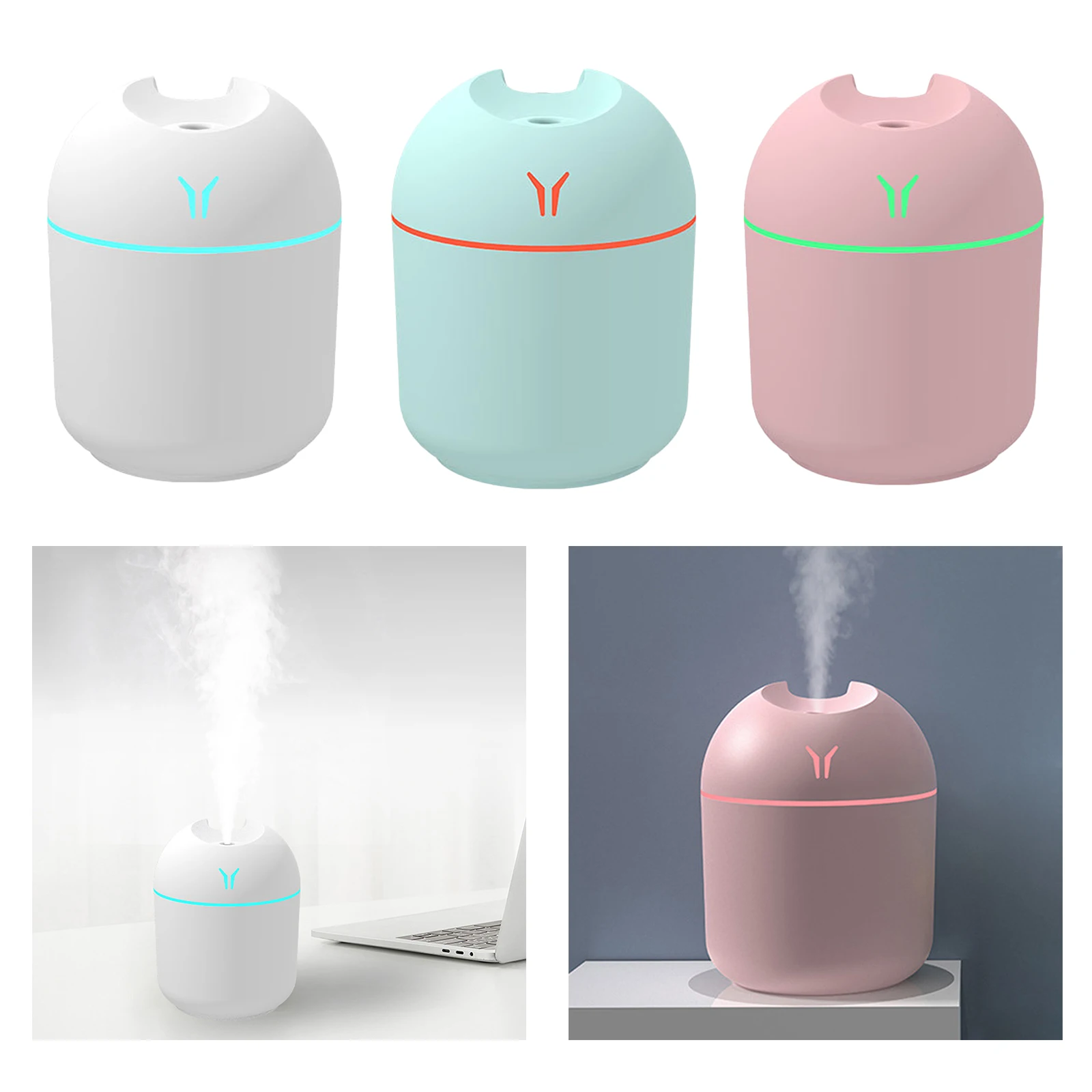 250ml Car Air Humidifier Cool Mist Aroma Essential Oil Diffuser with LED Night Mini Air Purifier for Car Home Desktop air humidifier air purifier