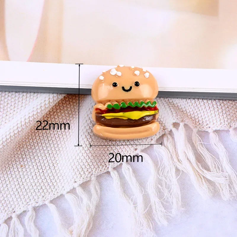 Hand-painted Resin Imitation Mini Pizza Hamburger Flat Back Miniature Pattern Applique 10pcs DIY Scrapbook Craft Decoration ornament crafts,resin ornaments,miniature ornament,resin crafts
