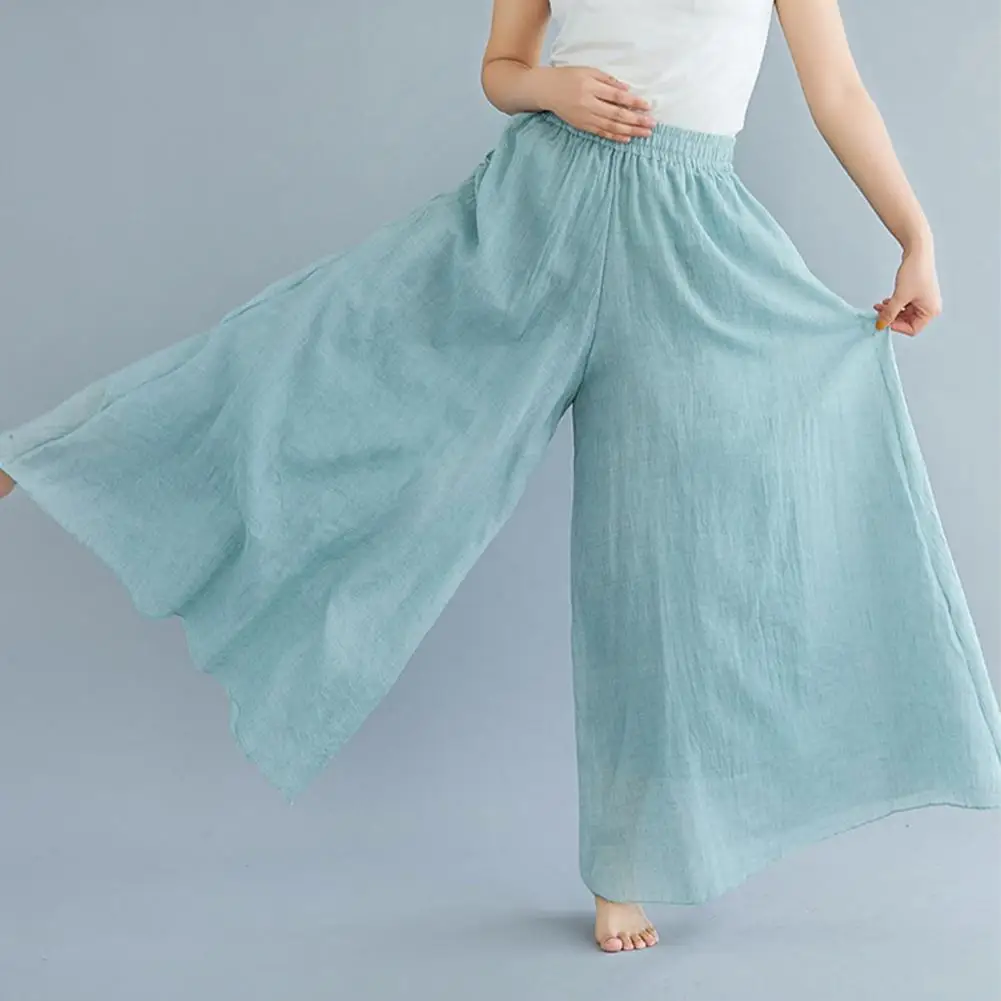 

Elegant Wide Leg Bottoms Elastic Waist Culottes Stylish Women's Wide Leg Pants Collection Casual Culottes High for Everyday