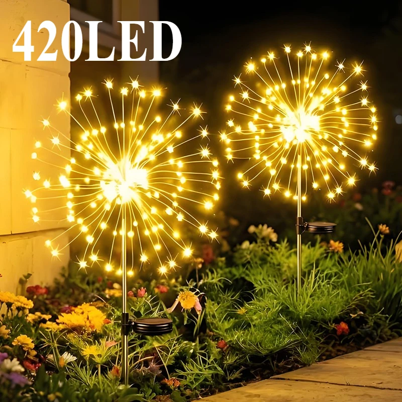 รูปสินค้า ไฟประดับสวน LED 420 ดวง ใช้พลังงานแสงอาทิตย์ กันน้ำ ตกแต่งสวนสวย