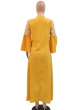  African Dresses For Women Spring New Vetement Femme Dashiki Abaya Yellow Maxi Dress Africa Clothes Dashiki Ankara Dresses 