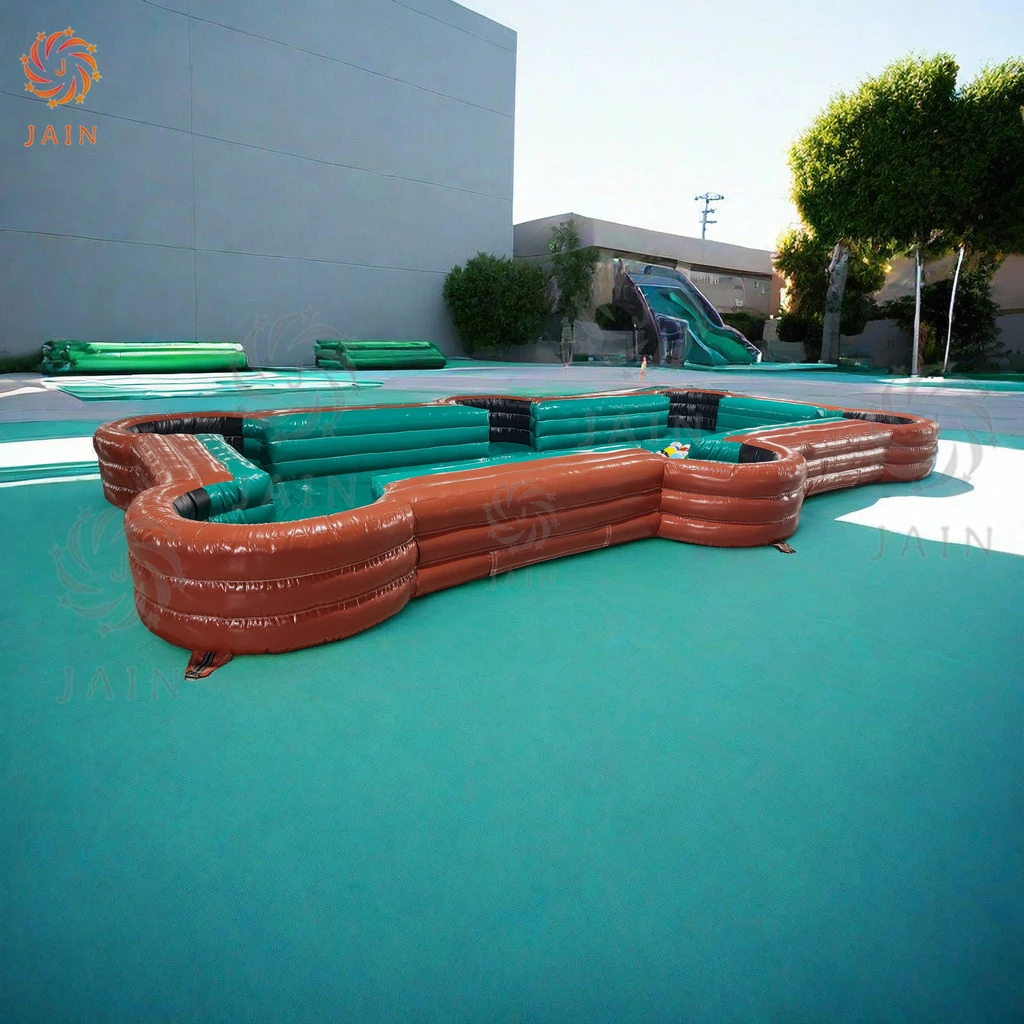 8x4m PVC Giant Inflatable Snooker Football Pool Table Human Soccer Billiards Sports Field For Coporate Events Game
