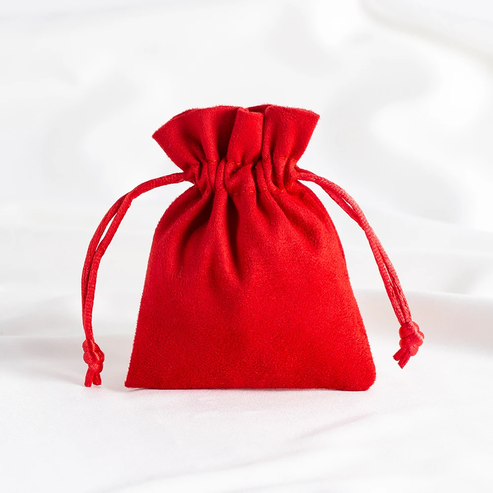 Luxurious Green Velvet Jewelry Gift Pouches - Set of 10