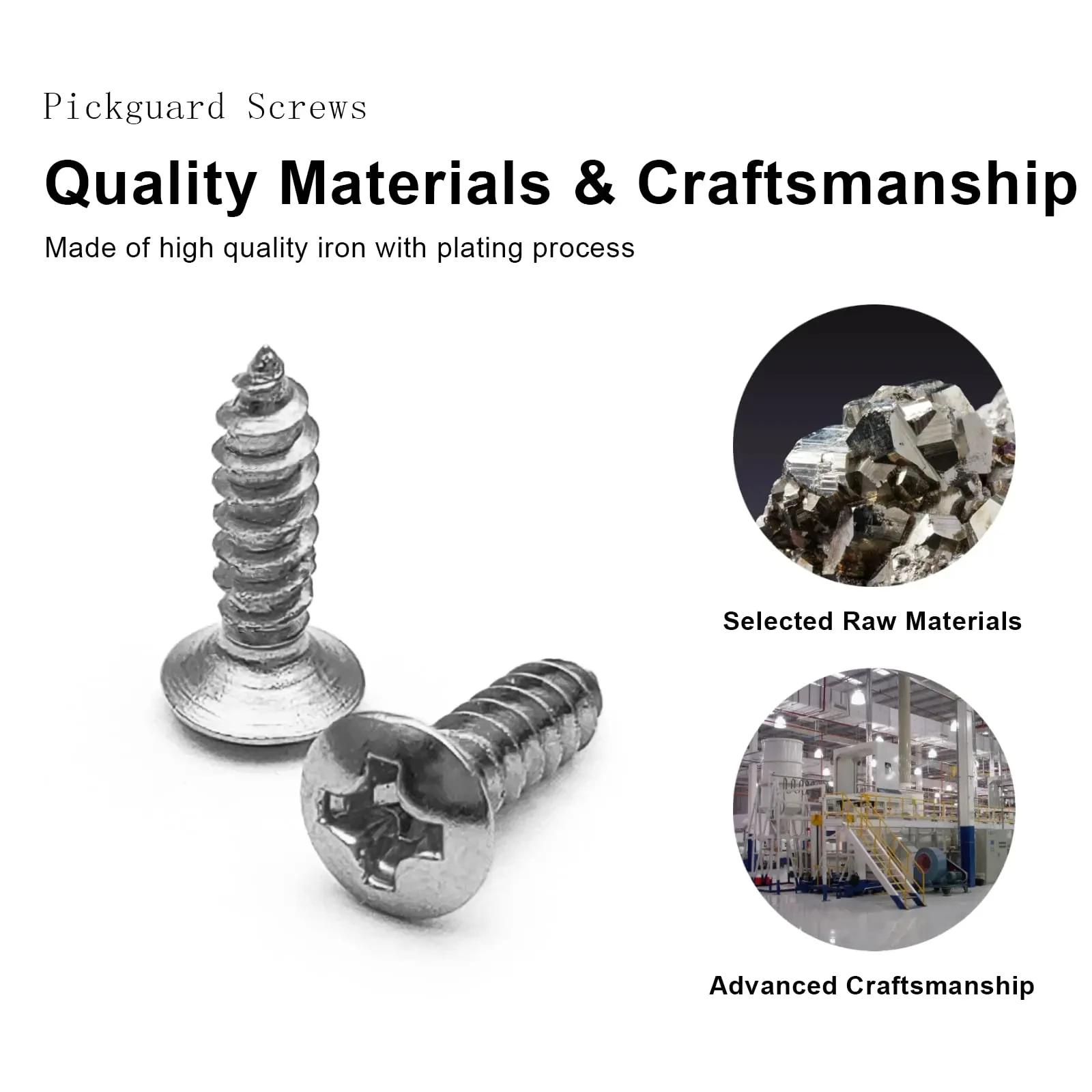 Electric Guitar Screws 50pcs/set 3x12mm Pickguard Backplate Assembly Accessories Electric Guitar Bass