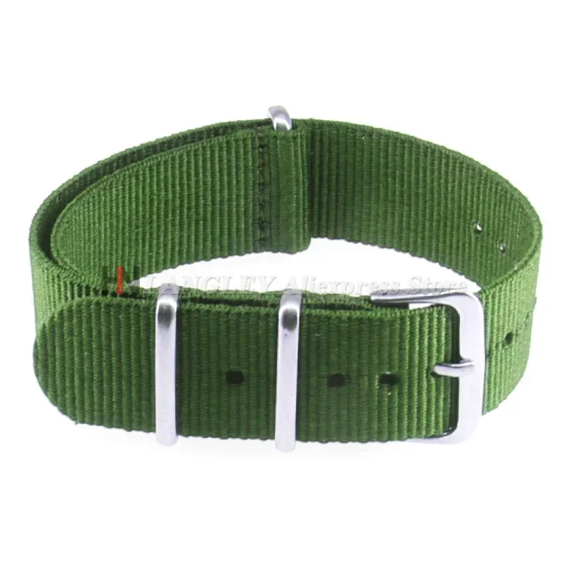Nylon Army Sports Black Watch Strap - Fabric Band with Buckle