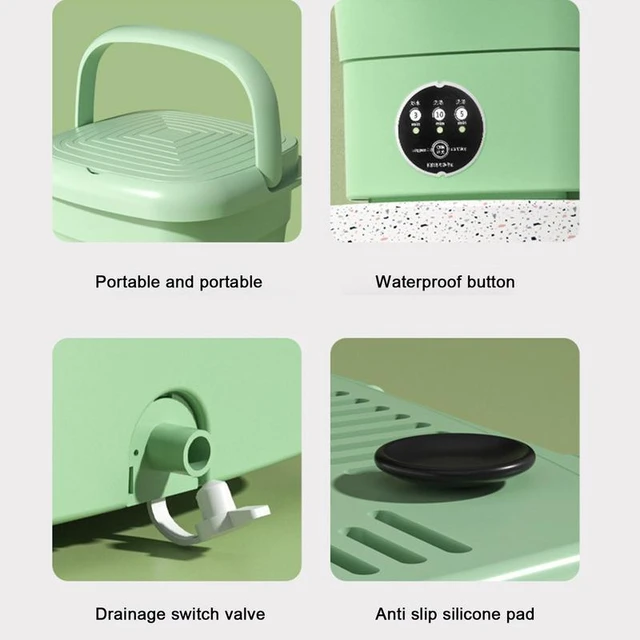 Mini Washing Machine Foldable Washer With Drain Basket Touch