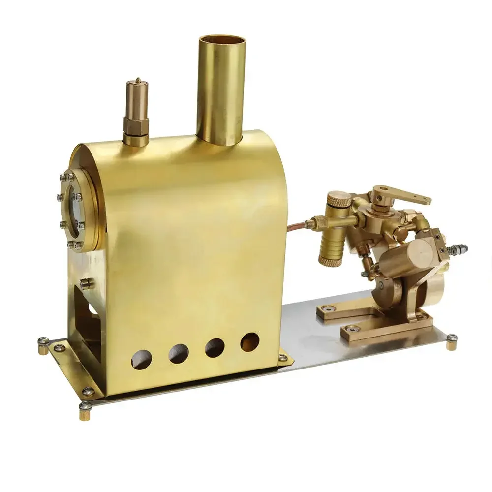 M2C Mini Twin Cylinder Marine Steam Engine with Steam Boiler Model Toy for Adults Gift