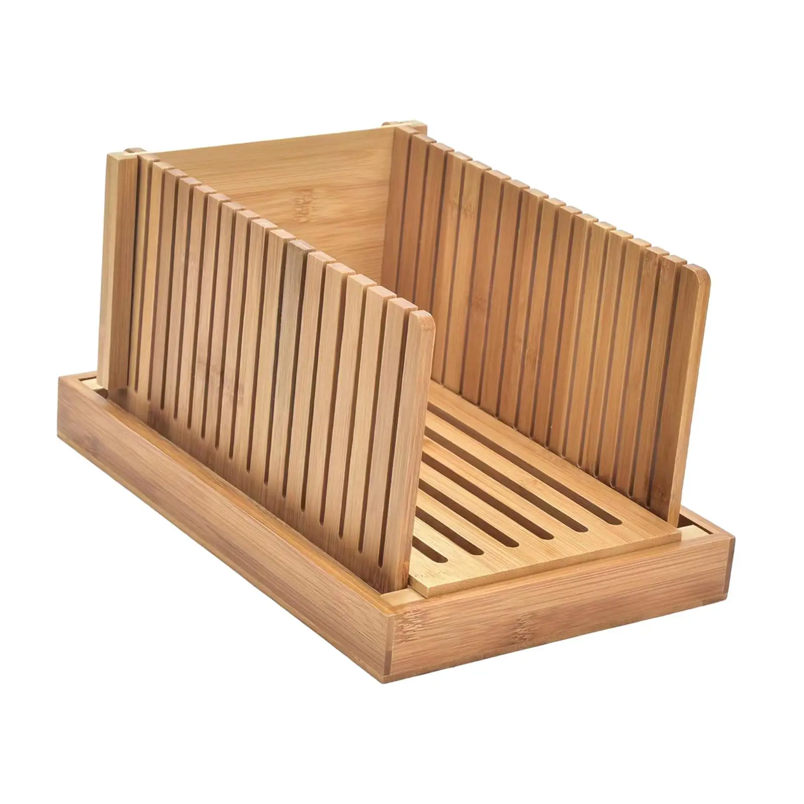 Premium Bamboo Bread Slicers with Crumb Tray Bread Slicers Machine Bread Loaf Slicers Folding for Bread Slicing Kitchen Baking Premium Bamboo Bread Slicers with Crumb Tray Bread Slicers Machine Bread Loaf Slicers Folding for Bread Slicing Kitchen Baking