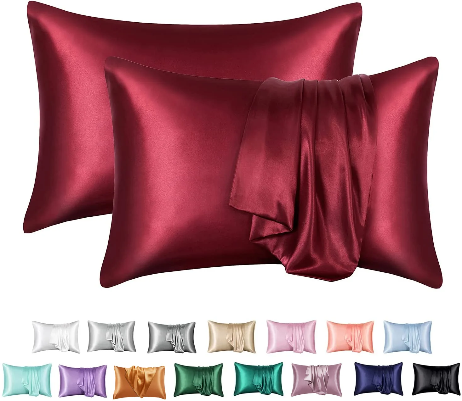 

100% Silk Pillowcase Soft Pillow Covers Colorful Comfortable Pillow Cases Bed Decorations Bedding Accessories Home Textile