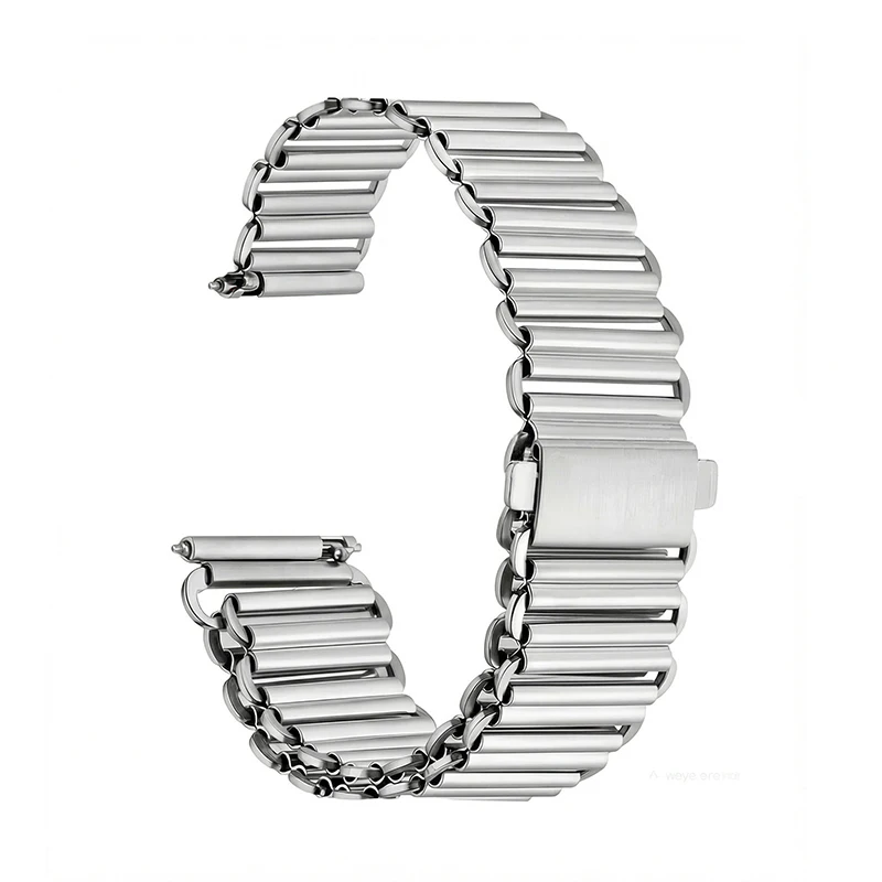 Sleek Stainless Steel Quick Release Watch Strap - Fashionable Metal Replacement Bracelet