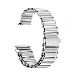 Sleek Stainless Steel Quick Release Watch Strap - Fashionable Metal Replacement Bracelet - 22mm (Silver)