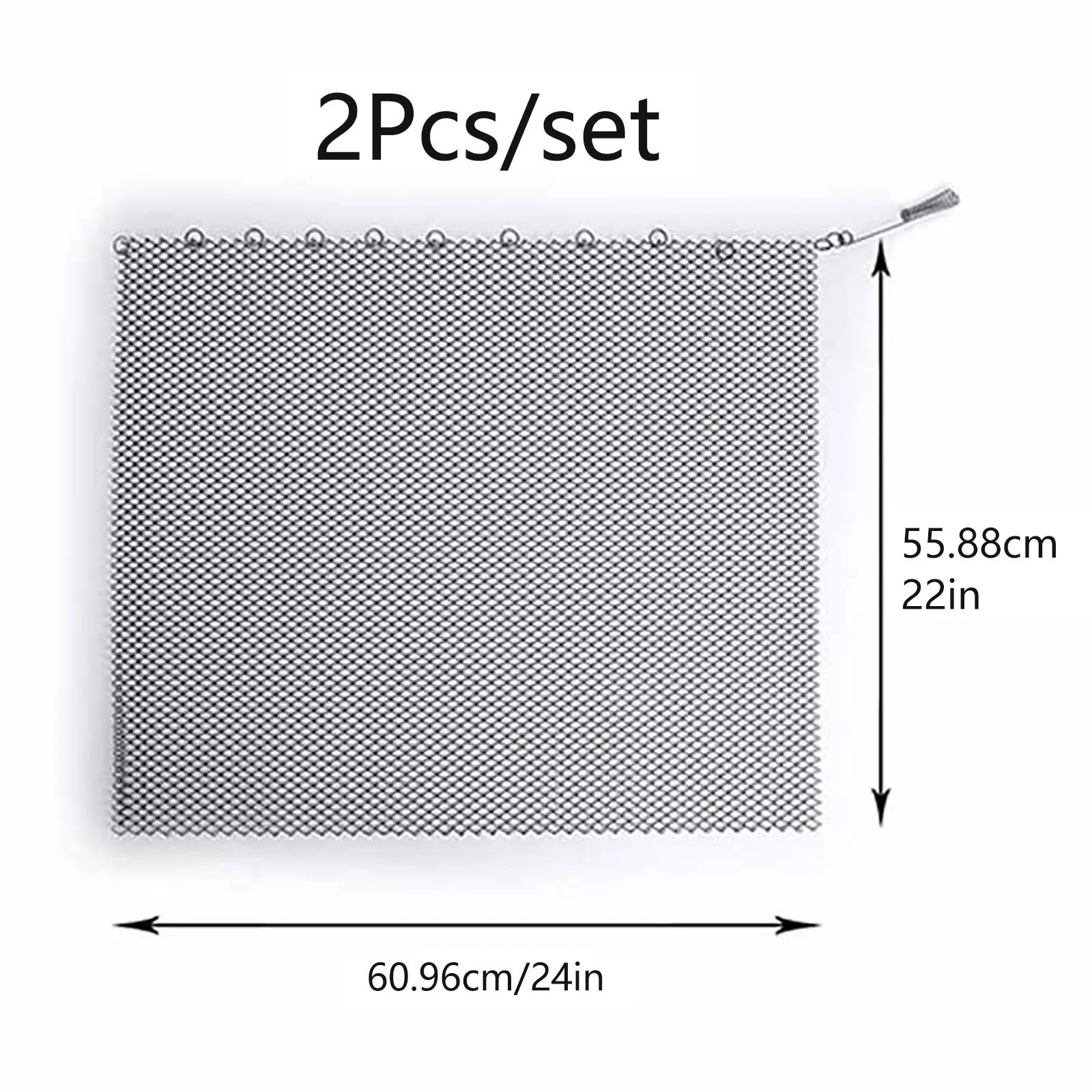 

Fireplace Mesh Screen Curtain Two 24\" Wide Panels Black Matte Fireplace Mesh Fireplaces Stoves Parts Heating Cooling Tools