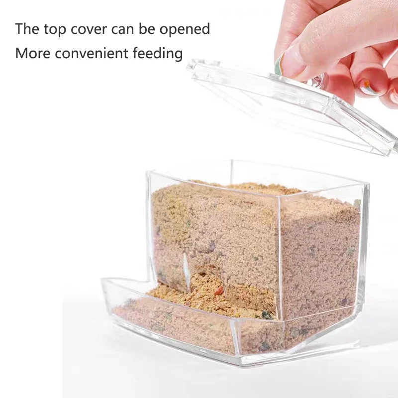 Acrylic Pet Birds Feeder Cage Bowl Fruit Vegetable Container Feeding Cup Cuttlebone Stand Holder Pet Cage Accessories Products